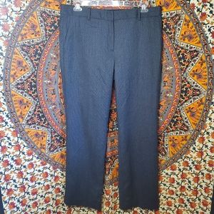 NWT Talbots Navy Blue Diamond Pattern Straight Leg Dress Pants Womens Size 14
